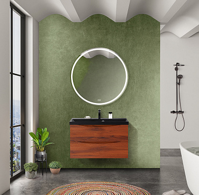 Тумба с раковиной подвесная BelBagno Marino 800, Rovere Cillegio, 800x450x500, MARINO-800-2C-SO-RC-P/BB800/450-LV-ART-AST-NERO