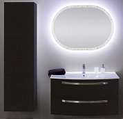 Тумба со стеклянной раковиной для ванной комнаты Cezares Comfort 75 см Nero Lucido