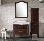 Комплект мебели для ванной комнаты напольный ASB-Woodline Модерн 85 см, орех антикварный