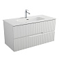Тумба подвесная с керамической раковиной, CEZARES DUET-N, 100 см Bianco Lucido DUET-N-1000-2C-SO-BL+CZR-8095-100