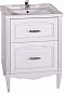 Комплект мебели для ванной комнаты напольный ASB-Woodline Римини Nuovo 60, белый патина серебро