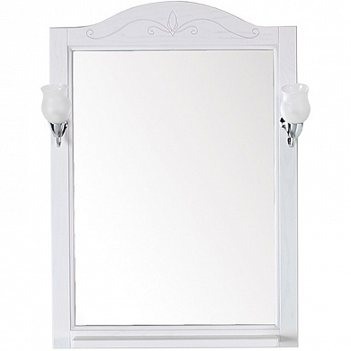 Зеркало ASB-Woodline Салерно 65 см, белый патина серебро, 9660
