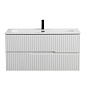 Тумба подвесная с керамической раковиной, CEZARES DUET-N, 100 см Bianco Opaco DUET-N-1000-2C-SO-BO+CZR-8073-100