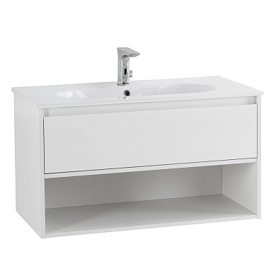 Тумба с раковиной подвесная Belbagno KRAFT 800, Bianco Opaco, 800x460x500, KRAFT-800-1C-SO-BO/LOV-800-LVB