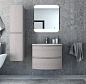 Тумба с раковиной из искусственного мрамора для ванной комнаты Cezares Vague 70 см Rovere sbiancato