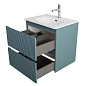 Тумба с раковиной подвесная BelBagno UNO-MINI-600-2C-SO-AO Голубой матовый, раковина белая BB-8099-3-60