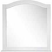Зеркало ASB-Woodline Модерн 105 см с полочкой, белый патина серебро,11231
