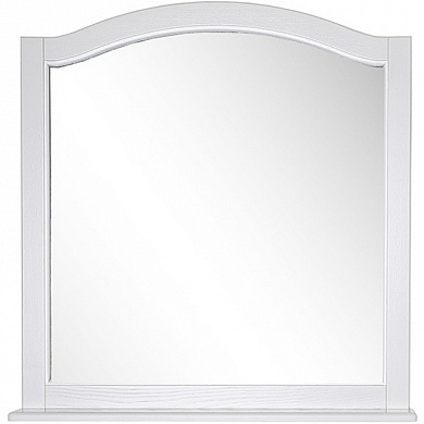 Зеркало ASB-Woodline Модерн 105 см с полочкой, белый патина серебро,11231