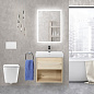 Тумба с керамической раковиной для ванной комнаты BelBagno NEON, 60 см, 1 ящик, Pino Bianco