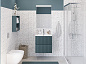 Тумба с раковиной подвесная BelBagno UNO-MINI-700-2C-SO-AO Голубой матовый, раковина белая BB-8099-3-70