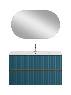 Тумба подвесная с керамической раковиной, Art&Max ELEGANT, 100 см аквамарин AM-ELEGANT-1000-2C-SO-AQ-P+AM7110-100