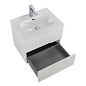 Тумба подвесная с керамической раковиной, CEZARES DUET-N, 60 см Bianco Lucido DUET-N-600-2C-SO-BL+CZR-8073-60