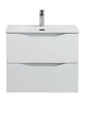 МАРИНА-МИНИ2.0 (Marino-MINI-2.0) Тумба под раковину подвесная с двумя выкатными ящиками, Белый Матовый, 500x395x500, Marino-MINI-2.0-500-2C-SO-BO-P
