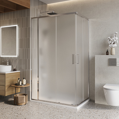 Душевой уголок BelBagno LUCE-AH-21-110/90-P-Cr рифлёное стекло, профиль хром