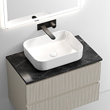 Тумба со столешницей и керамической раковиной подвесная, SANCOS Snob T, 80 см Beige Soft SNT80CE+TT80A1+CN5023