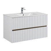 ELEGANT База под раковину подвесная с двумя выкатными ящиками, 100 см AM-ELEGANT-1000-2C-SO-BM-LED белый матовый