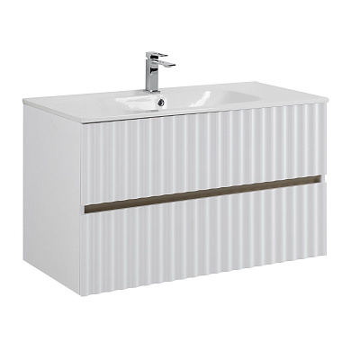 ELEGANT База под раковину подвесная с двумя выкатными ящиками, 100 см AM-ELEGANT-1000-2C-SO-BM-LED белый матовый