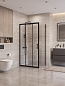 Душевой уголок BelBagno UNO-195-AF-31-90-C-NERO, профиль черный матовый, стекло прозрачное.