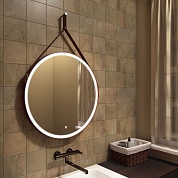 Зеркало с подсветкой на ремне из коричневой кожи "Milan D800" AM-Mil-800-DS-F-Brown