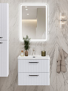 Тумба подвесная с керамической раковиной, Belbagno DUE, 50 см Bianco Lucido DUE-500-2C-SO-BL-P+RS333MDN.4/160+BB-8076-3-50