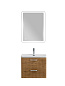 Тумба подвесная с керамической раковиной, Belbagno DUE, 50 см Rovere Nature DUE-500-2C-SO-RN-P+RS333CP.4/160+BB-8076-3-50