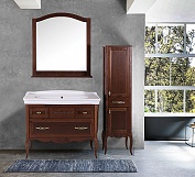 Комплект мебели для ванной комнаты напольный ASB-Woodline Модерн 105 см, орех антикварный