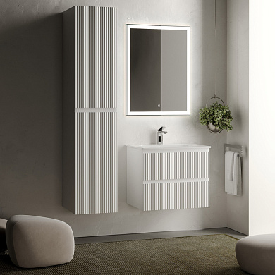 Тумба с керамической раковиной подвесная, SANCOS Snob R, 60 см Bianco SNR60W+CN7011