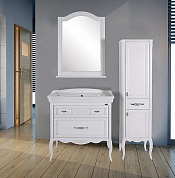 Комплект мебели для ванной комнаты напольный ASB-Woodline Модерн 85 см, белый патина серебро