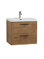 Тумба подвесная с керамической раковиной, Belbagno DUE, 50 см Rovere Nature DUE-500-2C-SO-RN-P+RS333MDN.4/160+BB-8076-3-50