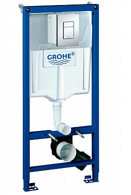 Инсталляция с кнопкой Grohe Rapid SL 38772001 цвет хром, пневматическое управление, крепление к полу