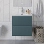 Тумба с раковиной подвесная BelBagno UNO-600-2C-SO-AO Голубой матовый, раковина белая BB-8099-60