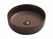 Умывальник чаша накладная круглая (цвет Темно-Коричневый Матовый)  Ceramica Nova Element 390*390*120мм