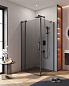 Душевой уголок CEZARES SLIDER-AH-1-100-100/110-GRIGIO-NERO тонированное стекло, профиль черный матовый