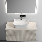 Тумба со столешницей и керамической раковиной подвесная, SANCOS Snob T, 100 см Beige Soft SNT100CE+TT100A2+CN5023