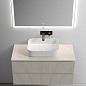 Тумба со столешницей и керамической раковиной подвесная, SANCOS Snob T, 100 см Beige Soft SNT100CE+TT100A2+CN5023