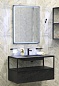 Комплект мебели с раковиной из искусственного мрамора для ванной комнаты Cezares Cadro 80см Nero