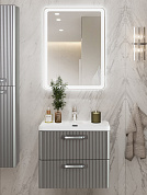 Тумба подвесная с керамической раковиной, Belbagno DUE, 50 см, Сатин DUE-500-2C-SO-SAT-P+BB-8076-3-50+RS333CP.4/160