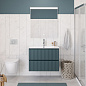 Тумба с раковиной подвесная BelBagno UNO-800-2C-SO-AO Голубой матовый, раковина белая BB-8099-80