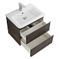 Тумба подвесная с керамической раковиной для ванной комнаты Belbagno Albano CER 60 см Rovere Nature Grigio