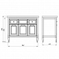 Комплект мебели для ванной комнаты напольный ASB-Woodline Гранда 105, белый патина серебро