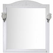 Зеркало ASB-Woodline Салерно 80 см, белый патина серебро, 9691