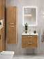 Тумба подвесная с керамической раковиной, Belbagno DUE, 50 см Rovere Nature DUE-500-2C-SO-RN-P+RS333CP.4/160+BB-8076-3-50