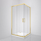 Душевой уголок BelBagno LUCE-A-2-100-C-ORO прозрачное стекло, профиль глянцевое золото
