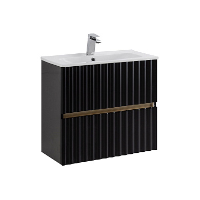 ELEGANT База под раковину подвесная с двумя выкатными ящиками, 60 см AM-ELEGANT-600-2C-SO-NM-LED черный матовый