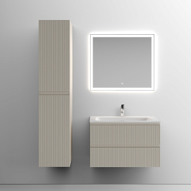 Тумба с керамической раковиной подвесная, SANCOS Snob T, 80 см Beige Soft SNT80CE+CN7012