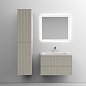 Тумба с керамической раковиной подвесная, SANCOS Snob T, 80 см Beige Soft SNT80CE+CN7012