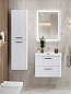 Тумба подвесная с керамической раковиной, Belbagno DUE, 50 см Белый металлик DUE-500-2C-SO-BM-P+RS333MBSN.4/160+BB-8076-3-50