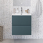 Тумба с раковиной подвесная BelBagno UNO-MINI-600-2C-SO-AO Голубой матовый, раковина белая BB-8099-3-60