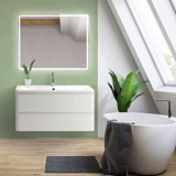 Тумба подвесная с раковиной из литьевого мрамора BelBagno ALBANO 120 Bianco Lucido