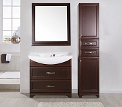 Комплект мебели для ванной комнаты напольный ASB-Woodline Берта 85, орех антикварный